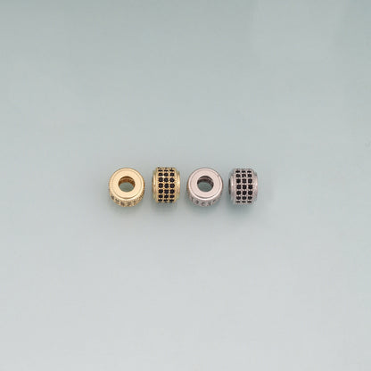 18K Gold Filled CZ Round Beads,Round Spacer Beads Bracelet Necklace for DIY Jewelry Making Supply