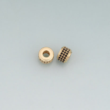 18K Gold Filled CZ Round Beads,Round Spacer Beads Bracelet Necklace for DIY Jewelry Making Supply