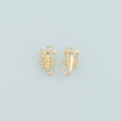 18K Gold Filled Scorpion Pendant,Dainty Scorpion Charm Bracelet Necklace for DIY Jewelry Making Supply