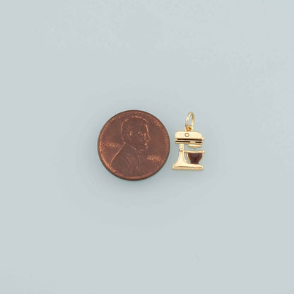 Gold Coffee Charm,18K Gold Filled Coffee Machine Pendant,Enamel Coffee Machine Charm Bracelet Necklace for DIY Jewelry Making Supply