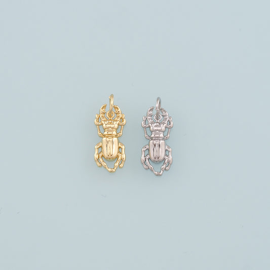 Gold Beetle Charms,18K Gold Filled Beetle Pendant,Insect Charm Bracelet Necklace for DIY Jewelry Making Supply