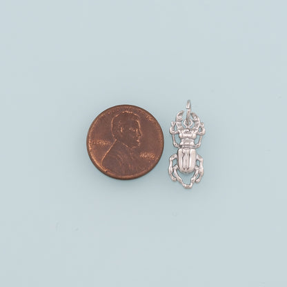 Gold Beetle Charms,18K Gold Filled Beetle Pendant,Insect Charm Bracelet Necklace for DIY Jewelry Making Supply