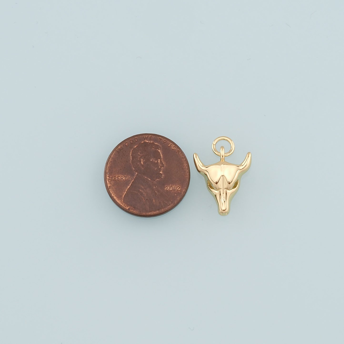 Gold Ox Charms,18K Gold Filled Bull Head Pendant,Bull Charm Bracelet Necklace for DIY Jewelry Making Supply