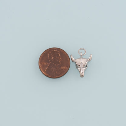 Gold Ox Charms,18K Gold Filled Bull Head Pendant,Bull Charm Bracelet Necklace for DIY Jewelry Making Supply