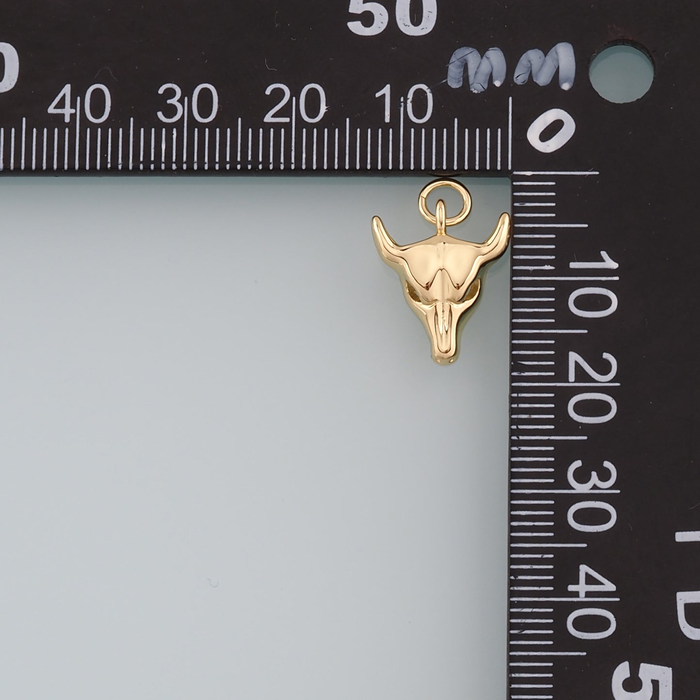 Gold Ox Charms,18K Gold Filled Bull Head Pendant,Bull Charm Bracelet Necklace for DIY Jewelry Making Supply