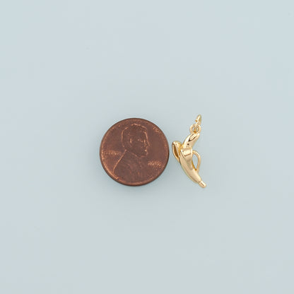 Gold Banana Charms,18K Gold Filled Banana Pendant,Fruit Charm Bracelet Necklace for DIY Jewelry Making Supply