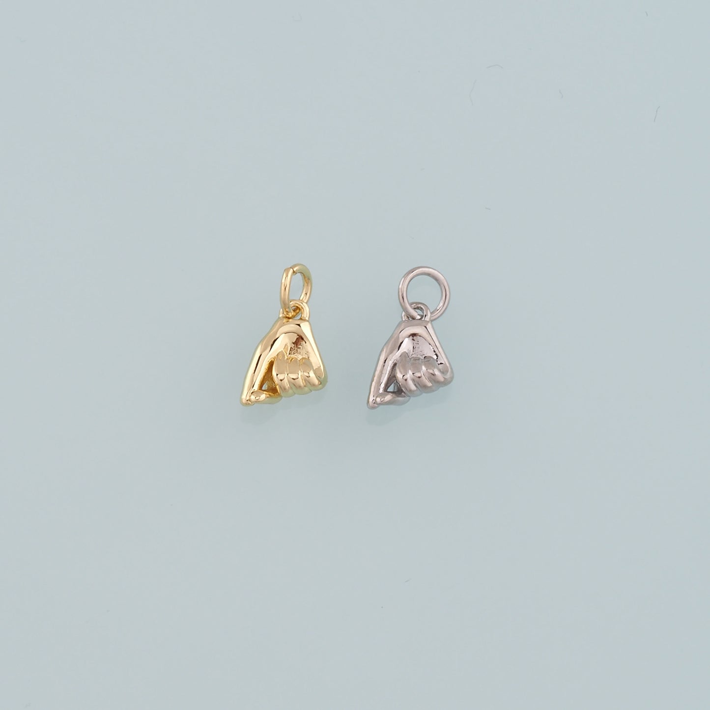 Gold Hand Charms,18K Gold Filled Gesture Pendant,Hand Charm Bracelet Necklace for DIY Jewelry Making Supply