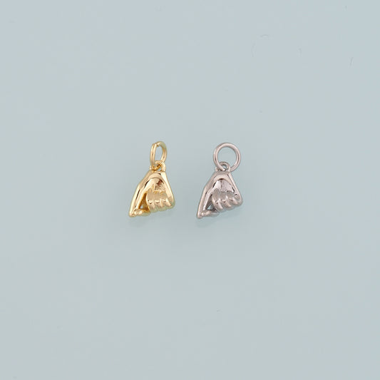 Gold Hand Charms,18K Gold Filled Gesture Pendant,Hand Charm Bracelet Necklace for DIY Jewelry Making Supply