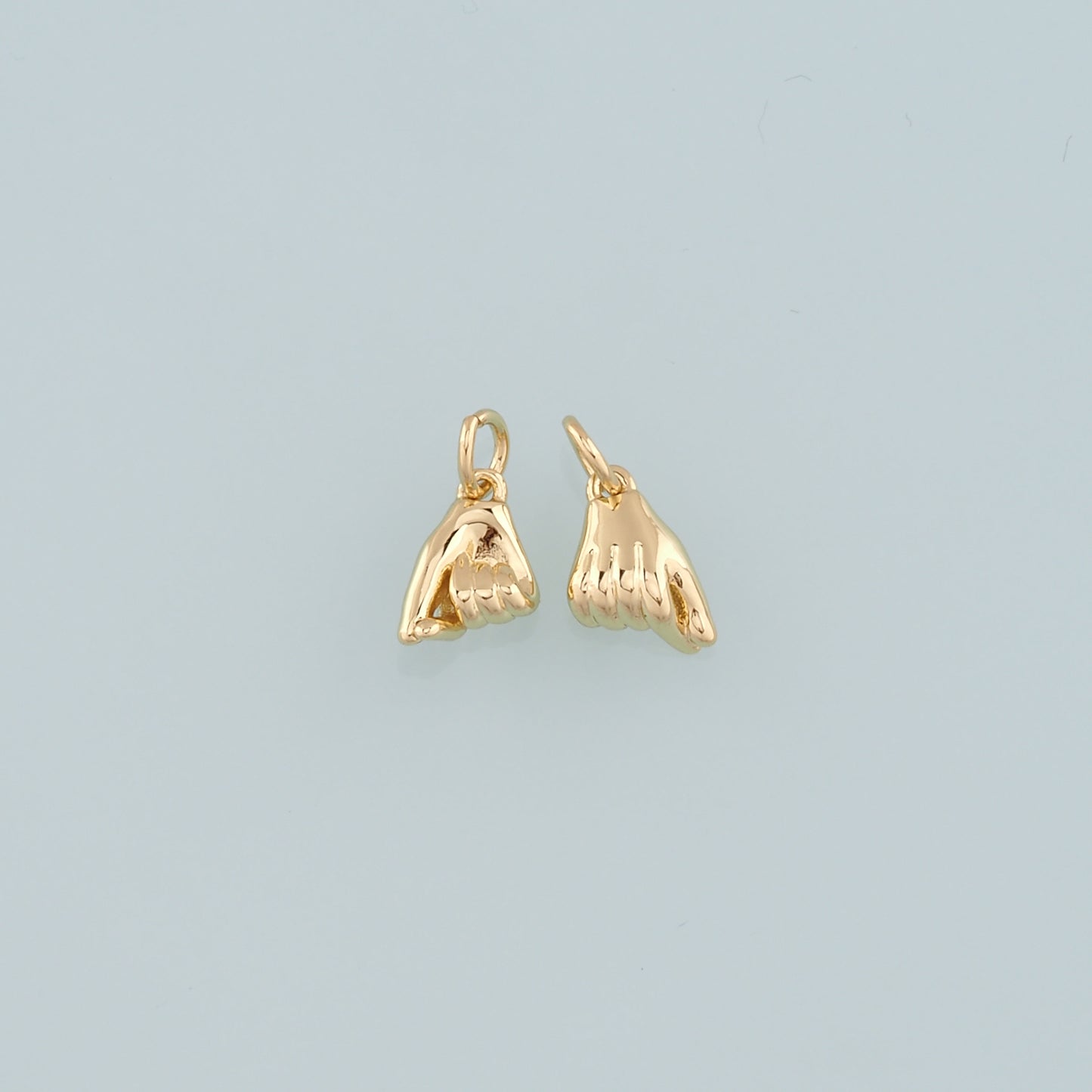 Gold Hand Charms,18K Gold Filled Gesture Pendant,Hand Charm Bracelet Necklace for DIY Jewelry Making Supply