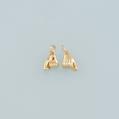 Gold Hand Charms,18K Gold Filled Gesture Pendant,Hand Charm Bracelet Necklace for DIY Jewelry Making Supply