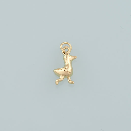 Gold Animal Charms,18K Gold Filled Duck Pendant,Cute Duck Charm Bracelet Necklace for DIY Jewelry Making Supply