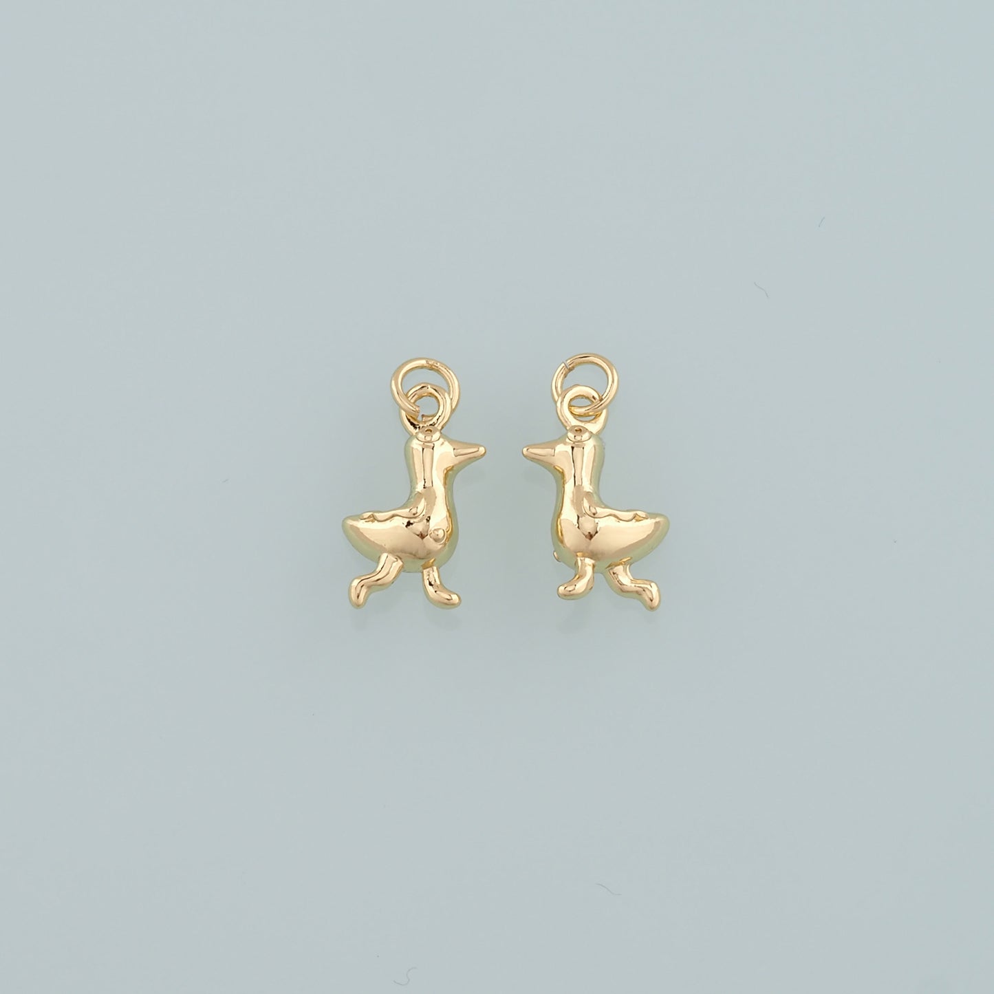 Gold Animal Charms,18K Gold Filled Duck Pendant,Cute Duck Charm Bracelet Necklace for DIY Jewelry Making Supply