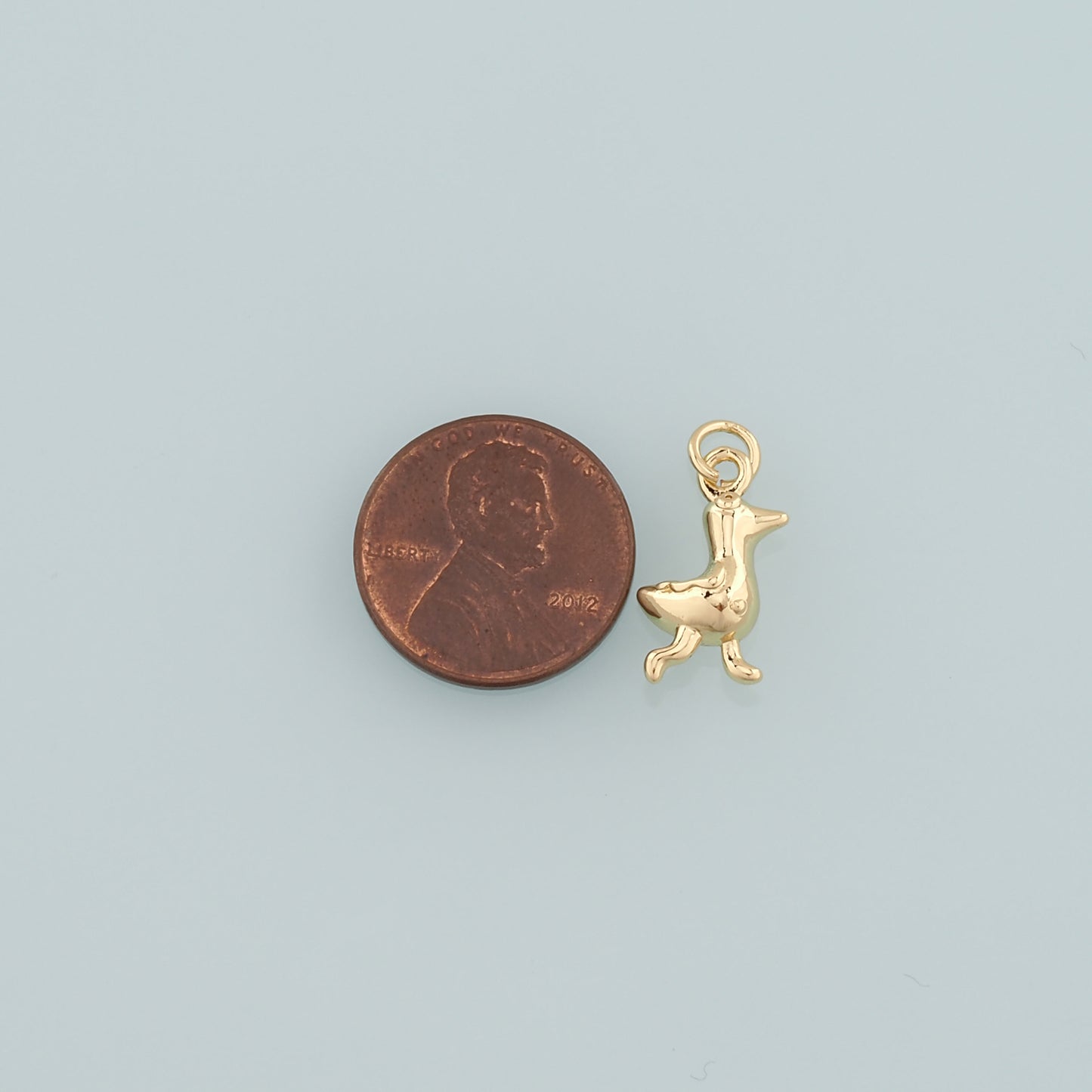 Gold Animal Charms,18K Gold Filled Duck Pendant,Cute Duck Charm Bracelet Necklace for DIY Jewelry Making Supply