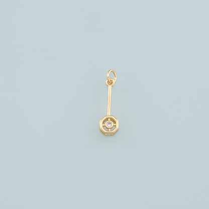 18K Gold Filled Geometry Pendant,CZ Micro Pave Geometry Charm Bracelet Necklace for DIY Jewelry Making Supply