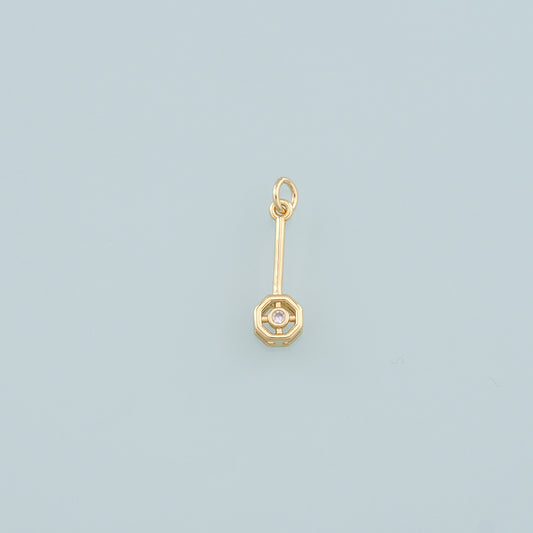 18K Gold Filled Geometry Pendant,CZ Micro Pave Geometry Charm Bracelet Necklace for DIY Jewelry Making Supply