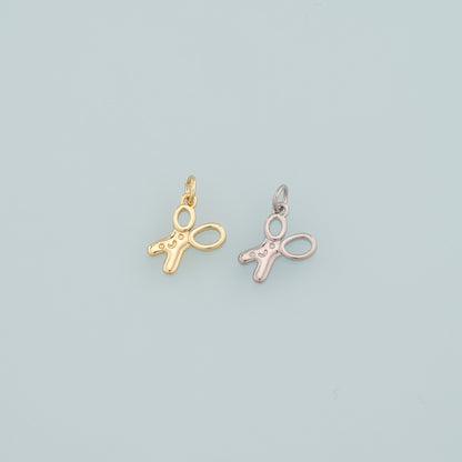 18K Gold Filled Scissors Pendant,Dainty Barber Charm Bracelet Necklace for DIY Jewelry Making Supply