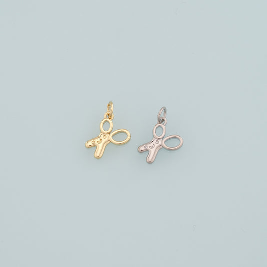 18K Gold Filled Scissors Pendant,Dainty Barber Charm Bracelet Necklace for DIY Jewelry Making Supply