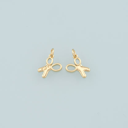 18K Gold Filled Scissors Pendant,Dainty Barber Charm Bracelet Necklace for DIY Jewelry Making Supply