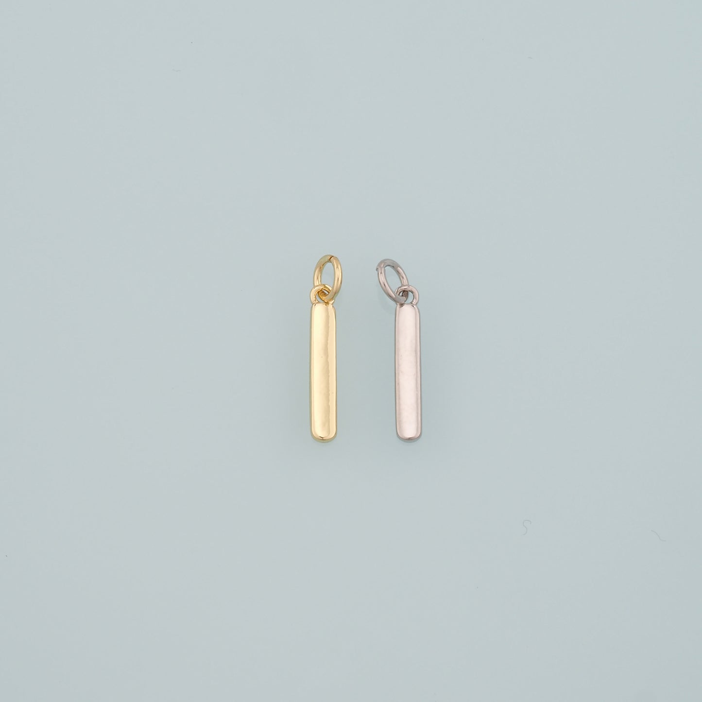 Gold Long Strip Charms,18K Gold Filled Strip Pendant,Dainty Bar Charm Bracelet Necklace for DIY Jewelry Making Supply
