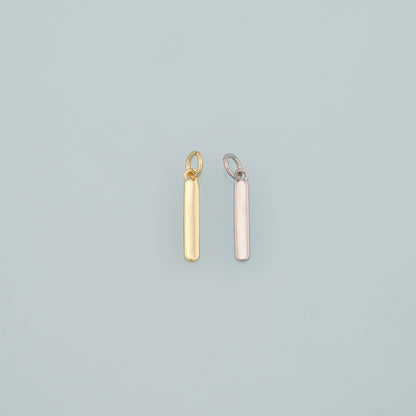 Gold Long Strip Charms,18K Gold Filled Strip Pendant,Dainty Bar Charm Bracelet Necklace for DIY Jewelry Making Supply