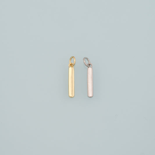 Gold Long Strip Charms,18K Gold Filled Strip Pendant,Dainty Bar Charm Bracelet Necklace for DIY Jewelry Making Supply