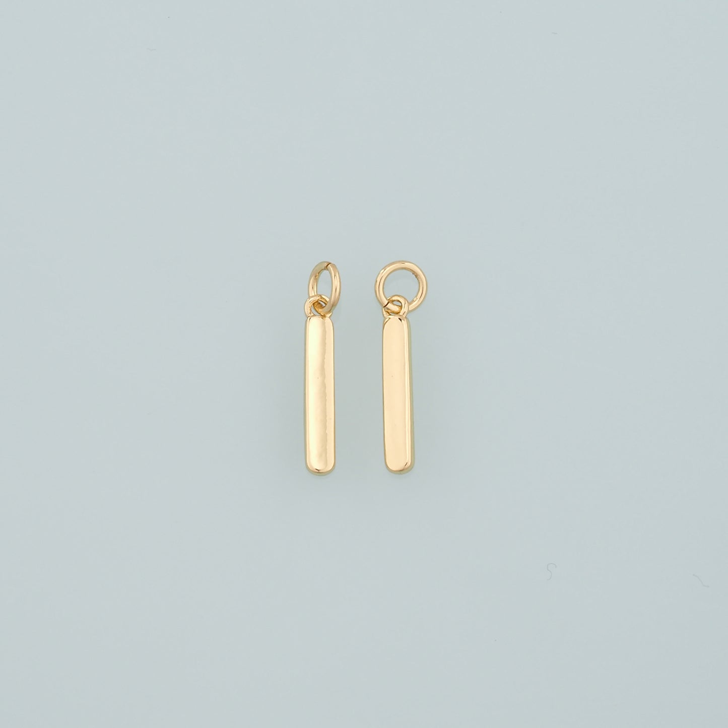 Gold Long Strip Charms,18K Gold Filled Strip Pendant,Dainty Bar Charm Bracelet Necklace for DIY Jewelry Making Supply