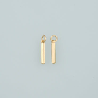 Gold Long Strip Charms,18K Gold Filled Strip Pendant,Dainty Bar Charm Bracelet Necklace for DIY Jewelry Making Supply