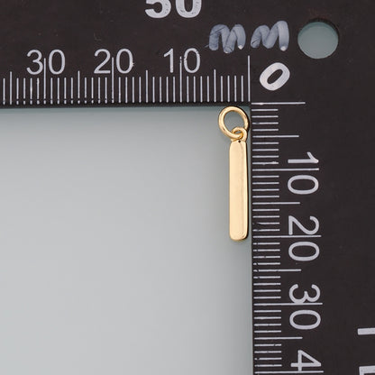Gold Long Strip Charms,18K Gold Filled Strip Pendant,Dainty Bar Charm Bracelet Necklace for DIY Jewelry Making Supply