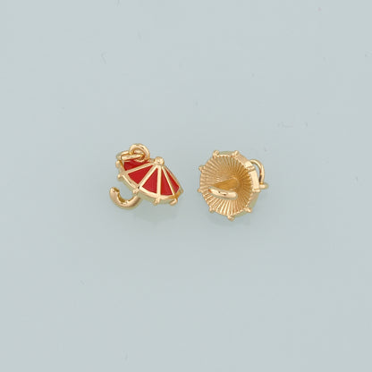 Gold Umbrella Charms,18K Gold Filled Umbrella Pendant,Enamel Umbrella Charm Bracelet Necklace for DIY Jewelry Making Supply
