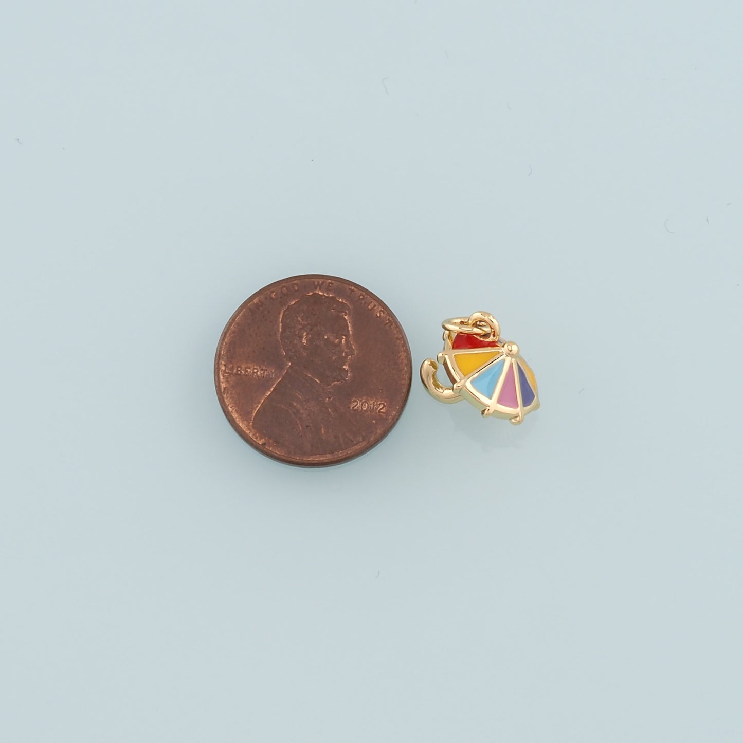 Gold Umbrella Charms,18K Gold Filled Umbrella Pendant,Enamel Umbrella Charm Bracelet Necklace for DIY Jewelry Making Supply
