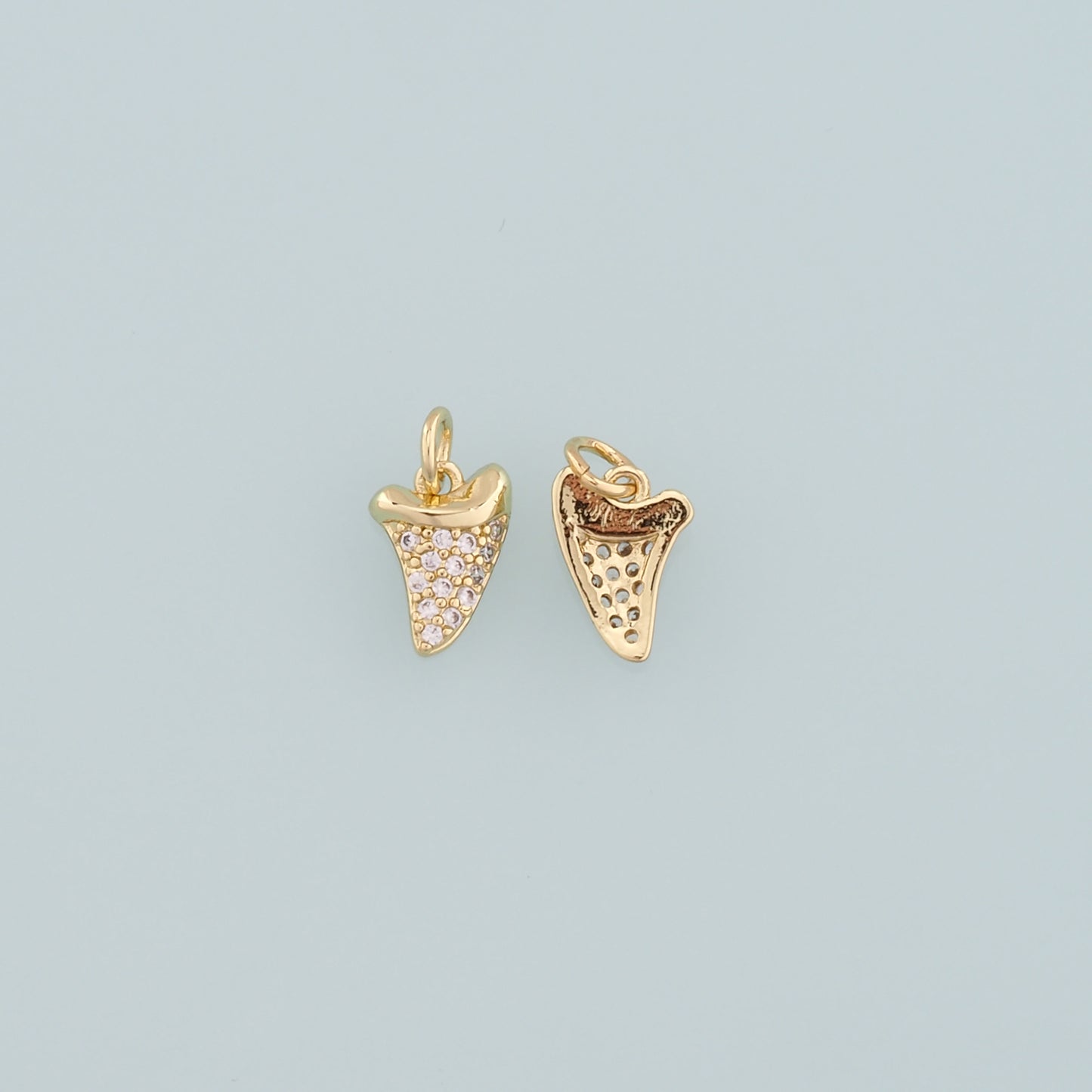 Gold Italian Corner Charms,18K Gold Filled Horns Pendant,CZ Micro Pave Horns Charm Bracelet Necklace for DIY Jewelry Making Supply