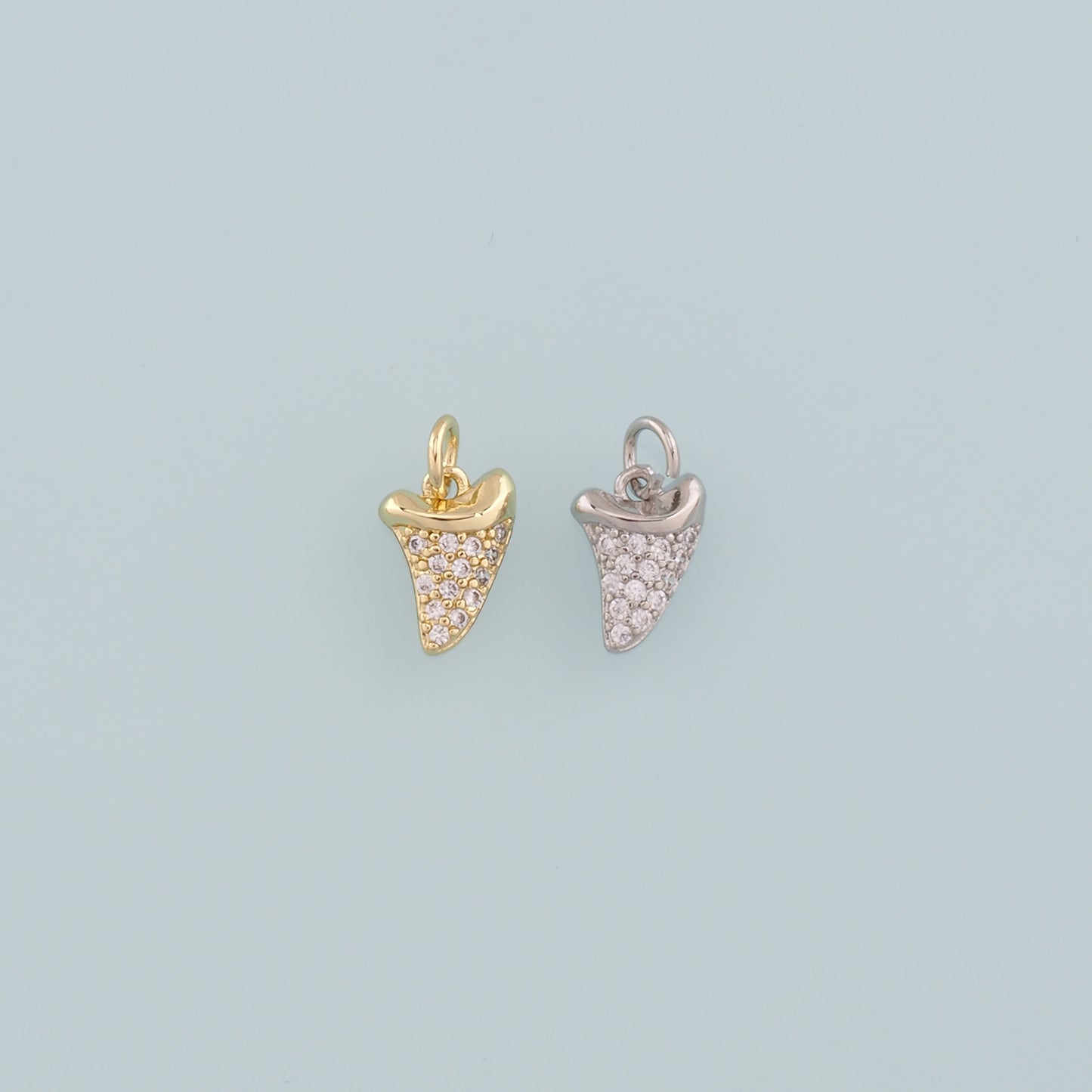 Gold Italian Corner Charms,18K Gold Filled Horns Pendant,CZ Micro Pave Horns Charm Bracelet Necklace for DIY Jewelry Making Supply