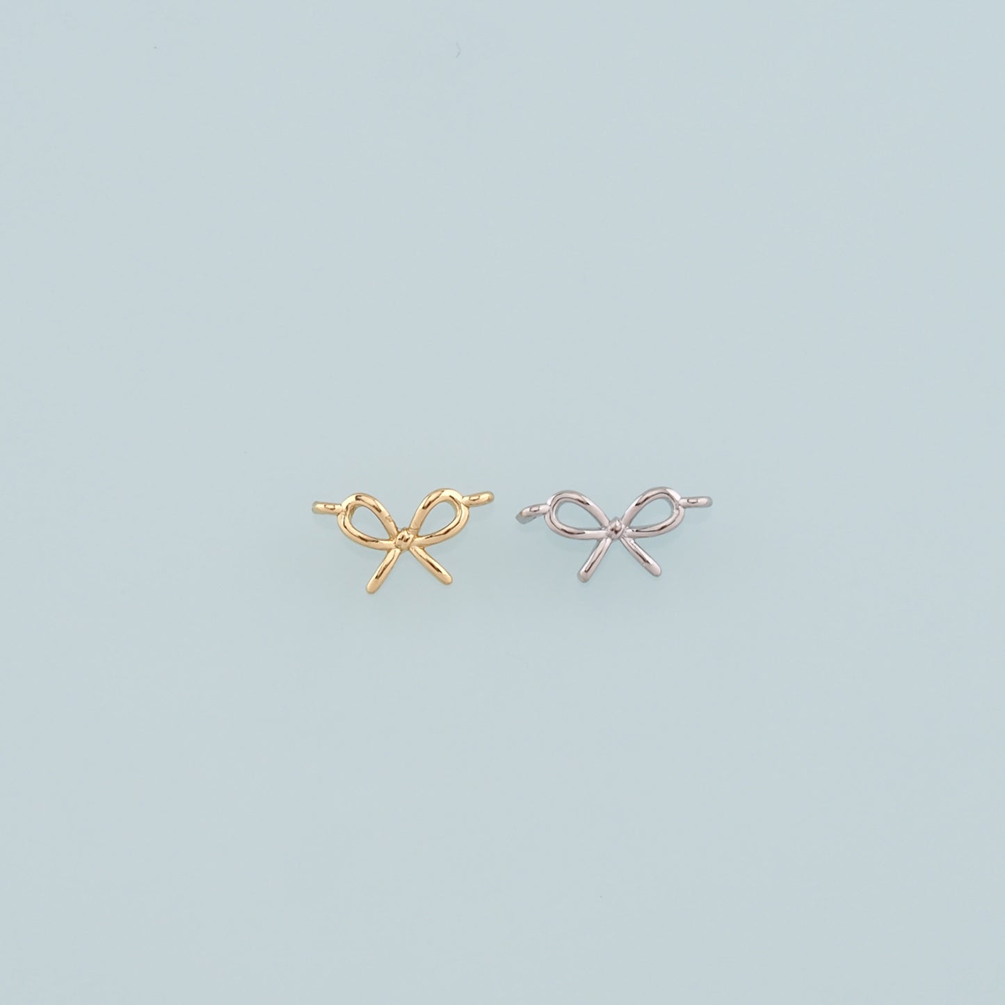 Gold Bow Charm,18K Gold Filled Bow Pendant,Bow Tie Charm Bracelet Necklace for DIY Jewelry Making Supply