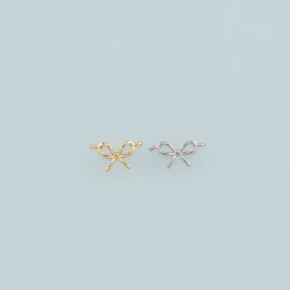Gold Bow Charm,18K Gold Filled Bow Pendant,Bow Tie Charm Bracelet Necklace for DIY Jewelry Making Supply