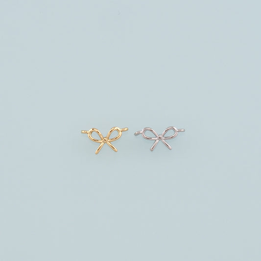 Gold Bow Charm,18K Gold Filled Bow Pendant,Bow Tie Charm Bracelet Necklace for DIY Jewelry Making Supply