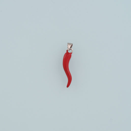 Silver Horns Pendant,Enamel Horns Charm Bracelet Necklace for DIY Jewelry Making Supply