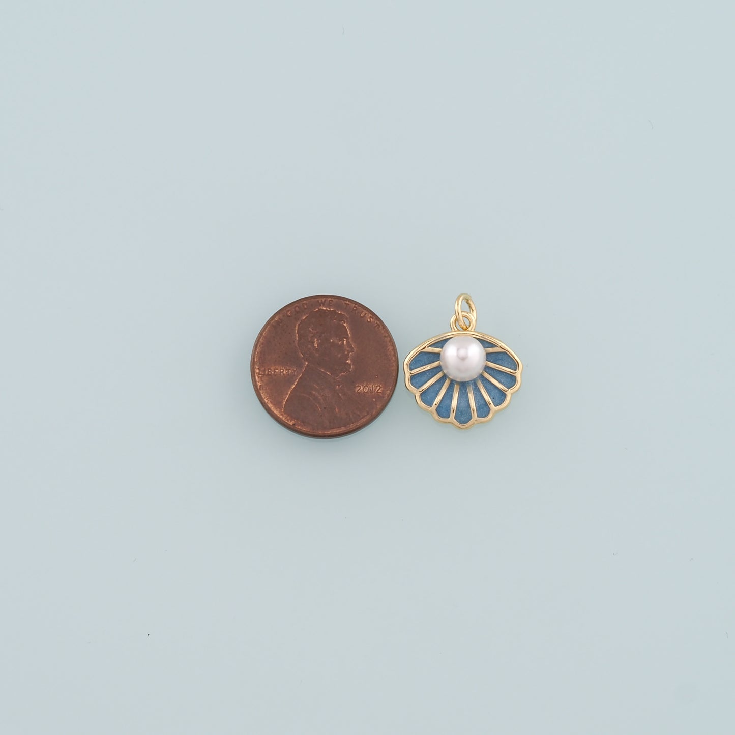 Gold Shell Charms,18K Gold Filled Pearl Scallop Pendant,Enamel Conch Shell Charm Bracelet Necklace for DIY Jewelry Making Supply