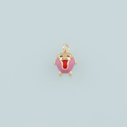Gold Little Monster Charm,18K Gold Filled Monster Pendant,Enamel Monster Charm Bracelet Necklace for DIY Jewelry Making Supply