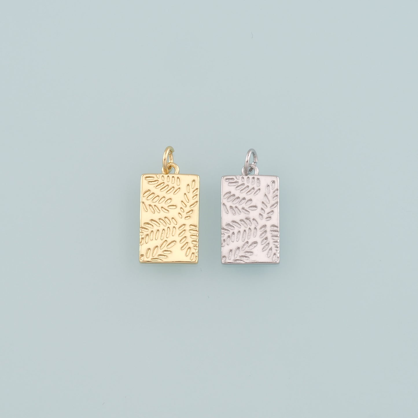 18K Gold Filled Rectangle Pendant,Dainty Rectangle Charm Bracelet Necklace for DIY Jewelry Making Supply