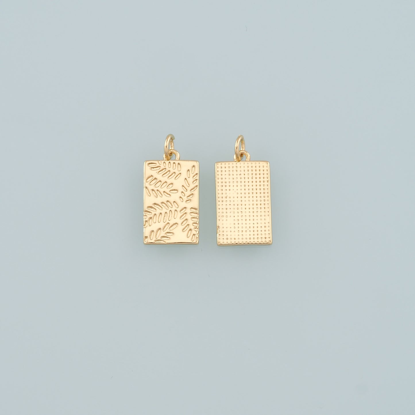18K Gold Filled Rectangle Pendant,Dainty Rectangle Charm Bracelet Necklace for DIY Jewelry Making Supply