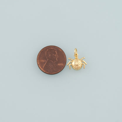 18K Gold Filled Spider Pendant,Dainty Spider Charm Bracelet Necklace for DIY Jewelry Making Supply