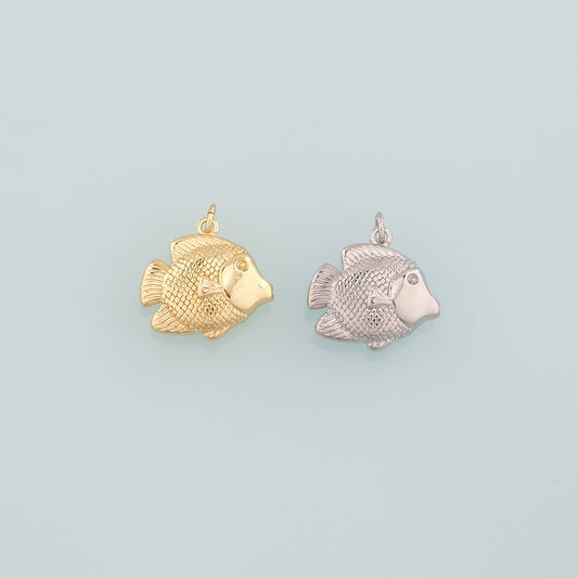 Gold Fish Charms,18K Gold Filled Fish Pendant,Cute Fish Charm Bracelet Necklace for DIY Jewelry Making Supply
