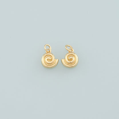Gold Conch Charms,18K Gold Filled Conch Pendant,Conch Shell Charm Bracelet Necklace for DIY Jewelry Making Supply