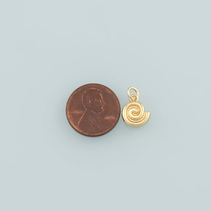 Gold Conch Charms,18K Gold Filled Conch Pendant,Conch Shell Charm Bracelet Necklace for DIY Jewelry Making Supply