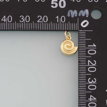 Gold Conch Charms,18K Gold Filled Conch Pendant,Conch Shell Charm Bracelet Necklace for DIY Jewelry Making Supply