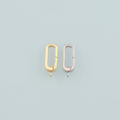 18K Gold Filled Oval Carabiner Clasp,Carabiner Lock Connector,Spring Push Gate for DIY Jewelry Finding Necklace Bracelet