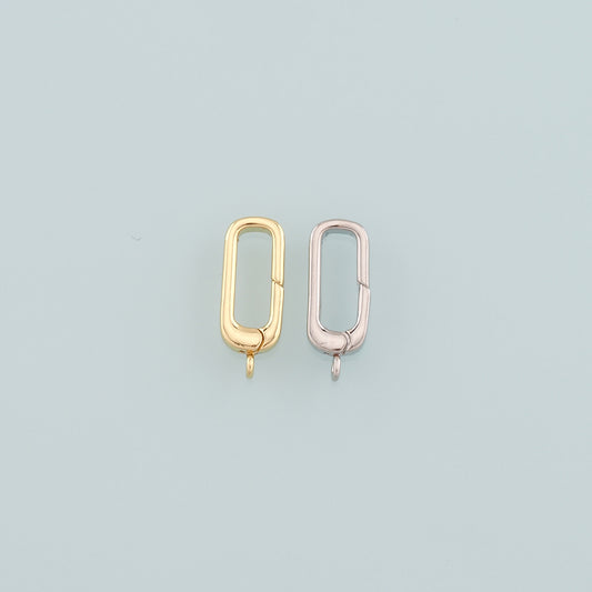 18K Gold Filled Oval Carabiner Clasp,Carabiner Lock Connector,Spring Push Gate for DIY Jewelry Finding Necklace Bracelet