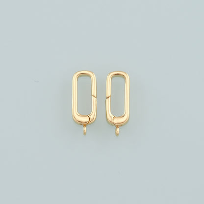 18K Gold Filled Oval Carabiner Clasp,Carabiner Lock Connector,Spring Push Gate for DIY Jewelry Finding Necklace Bracelet