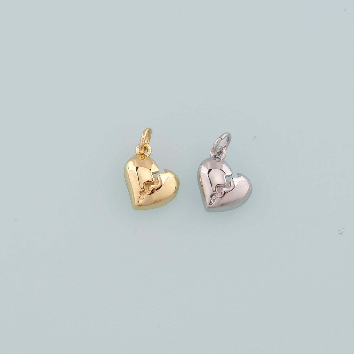 Gold Heart Charms,18K Gold Filled Heart Pendant,Dainty Heart Charm Bracelet Necklace for DIY Jewelry Making Supply