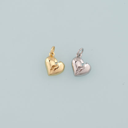 Gold Heart Charms,18K Gold Filled Heart Pendant,Dainty Heart Charm Bracelet Necklace for DIY Jewelry Making Supply
